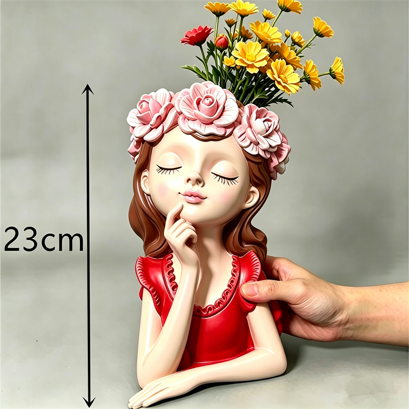 Model Kit Cement - New! Cute little girl flower pot