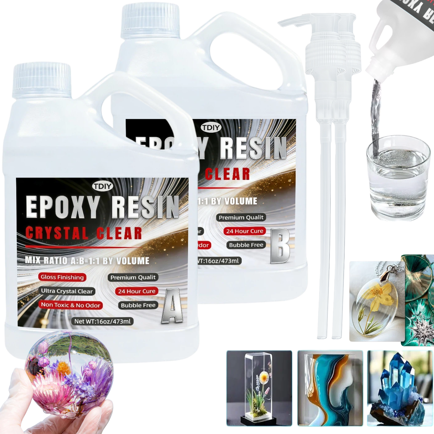 Resin Kit Cast - 1:1 Crystal Clear Epoxy Resin Kit