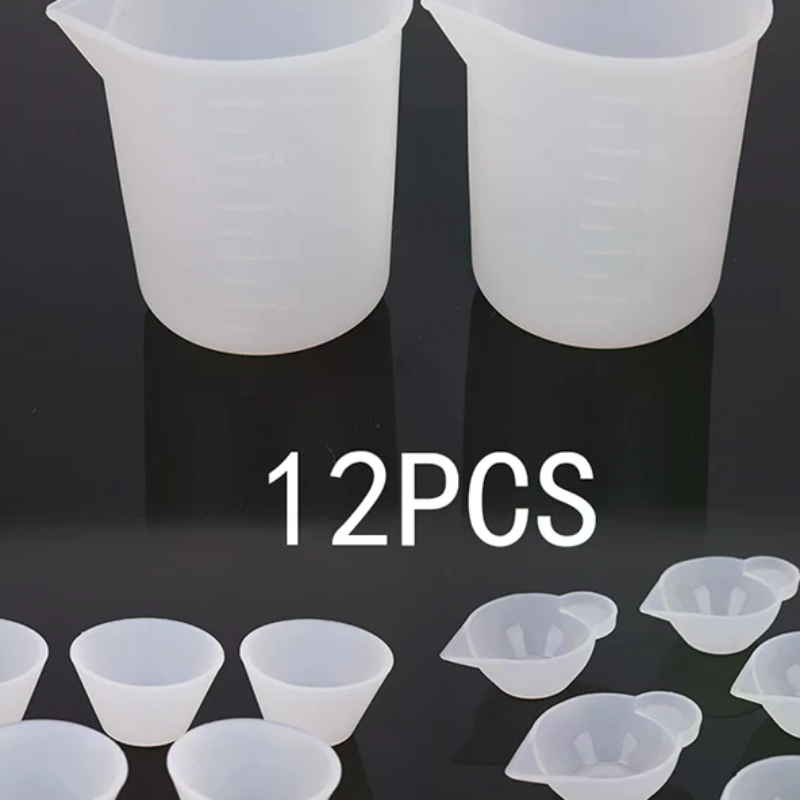 Resin Kit Cast - 12Pcs Silicone Mixing Measuring Cups UV