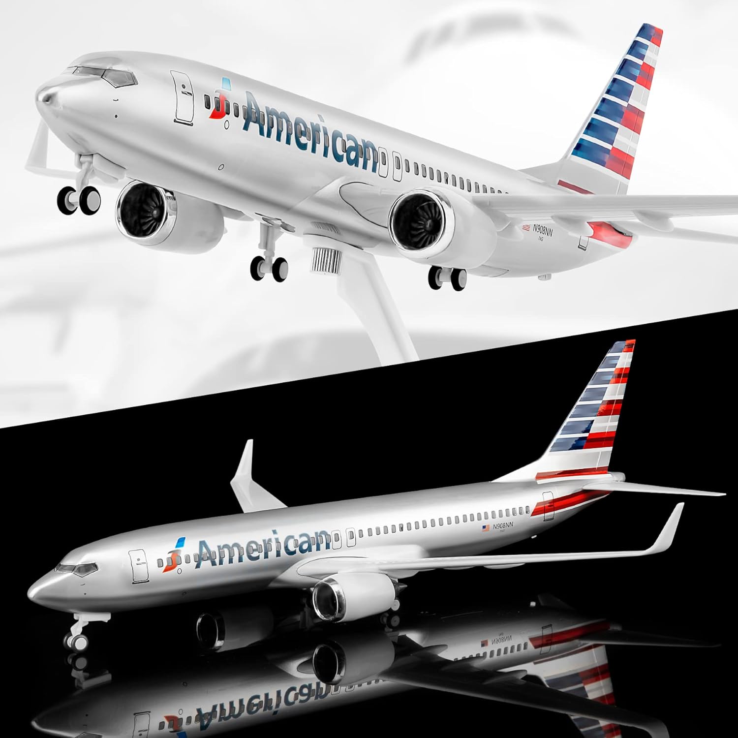 Model Kit Planes - 30cm American B737 Diecast Resin Model