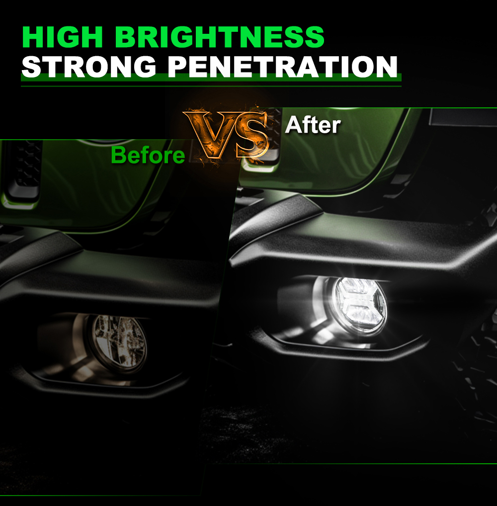 1 Pair 60W 4 Inch LED Fog Ligh - Model Kit Jeep のレビューと価格