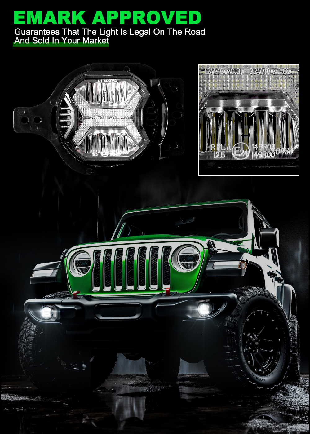 1 Pair 60W 4 Inch LED Fog Ligh - Model Kit Jeep のレビューと価格
