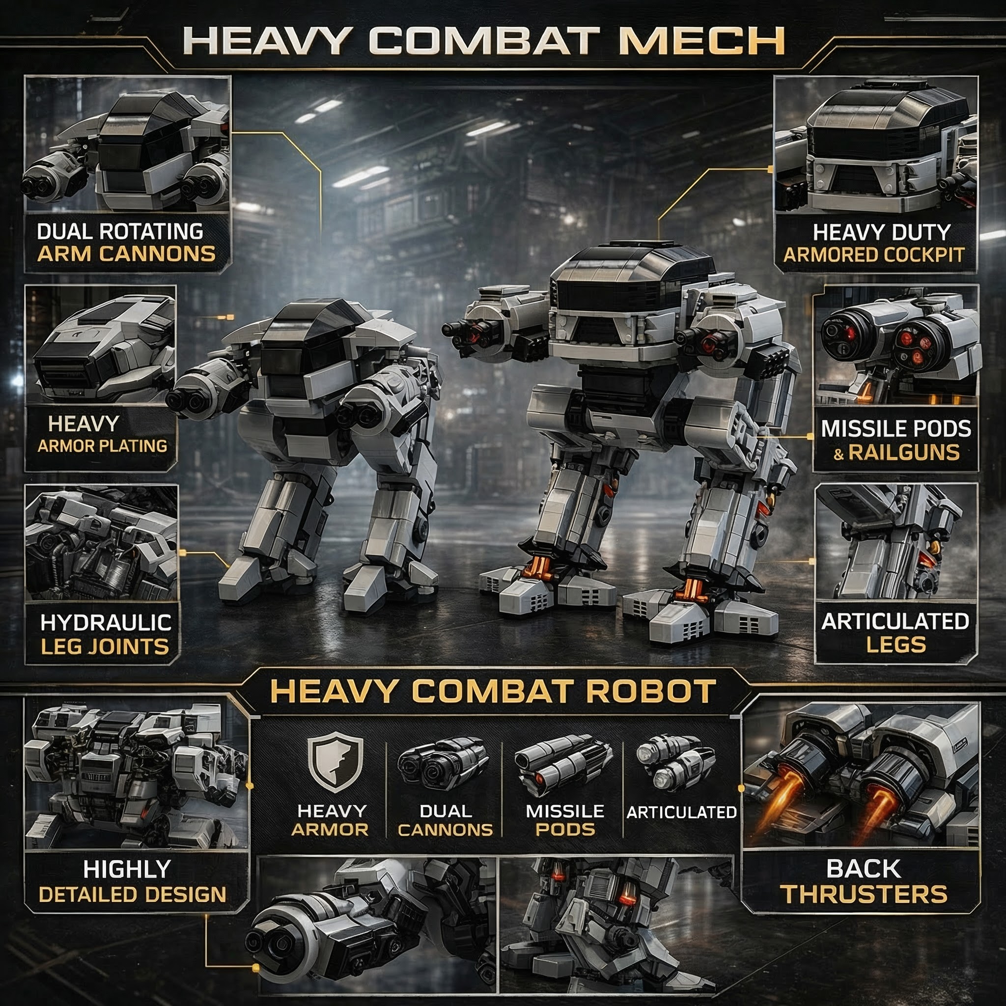 MOC Sci-Fi Mech Building Block - Model Kit Robocop のレビューと価格
