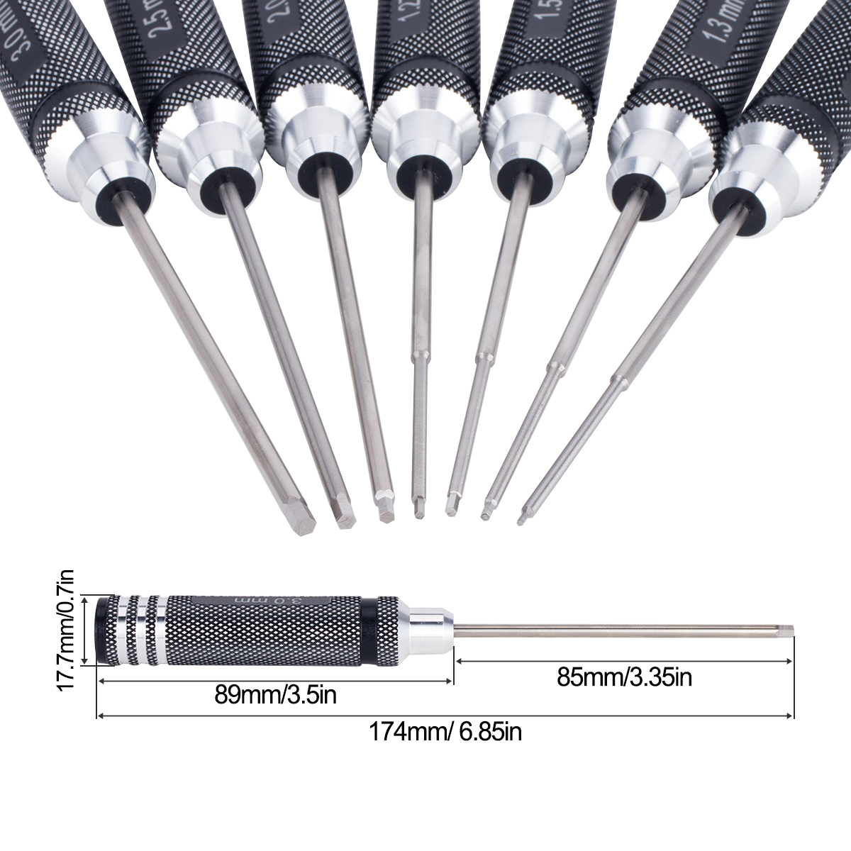 7 IN 1 Steel Hex Socket Profes - Model Kit Planes のレビューと価格