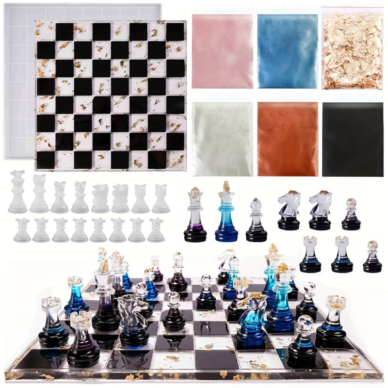 23pcs Chess Set with Silicone  - Resin Kit Cast のレビューと価格