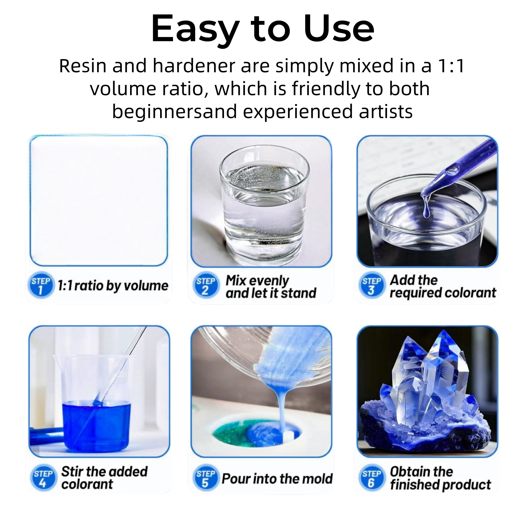 1:1 Crystal Clear Epoxy Resin  - Resin Kit Cast のレビューと価格