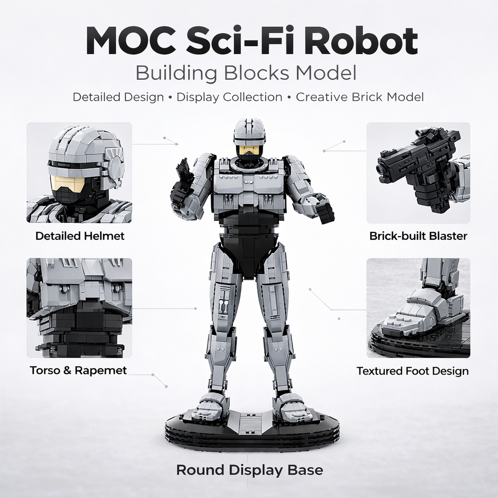 MOC Sci-Fi Robot Building Bloc - Model Kit Robocop のレビューと価格