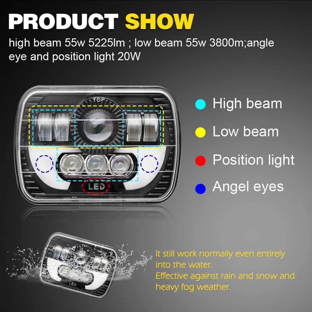7inch H4 Led Light For Jeep Wr - Model Kit Jeep のレビューと価格