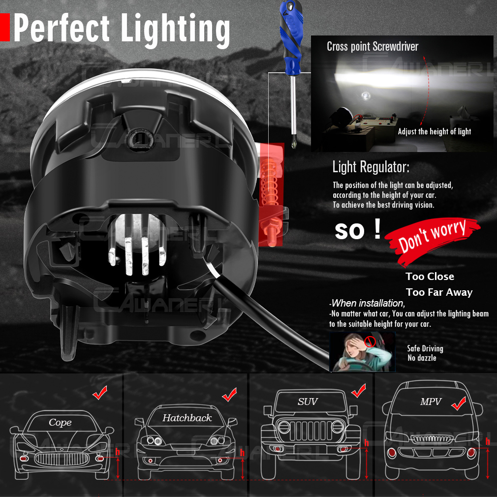 2 X 30W 6000LM LED Angel Eye F - Model Kit Jeep のレビューと価格