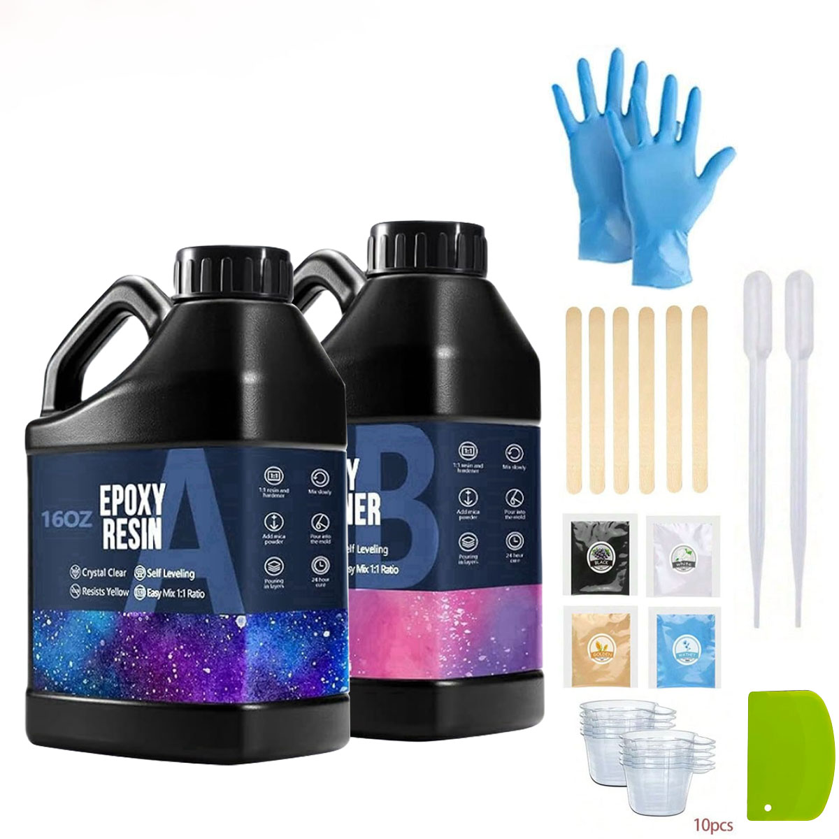1000ml Crystal Clear Epoxy Res - Resin Kit Cast のレビューと価格