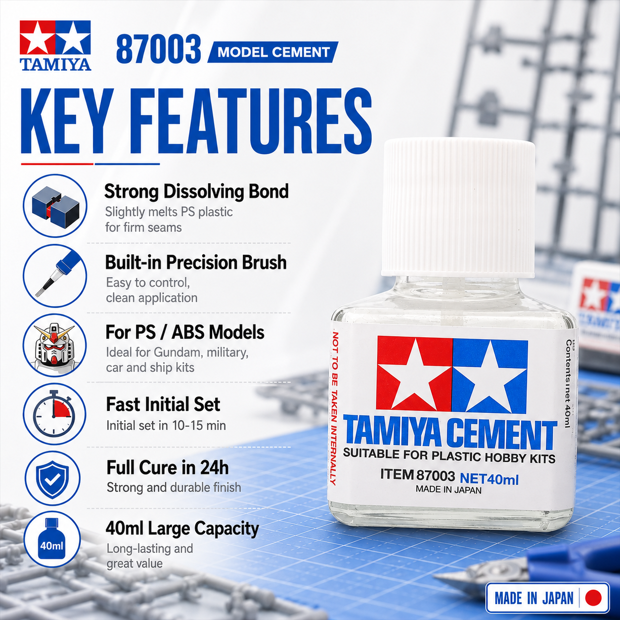 Original Tamiya Cement 87003 4 - Model Kit Cement のレビューと価格