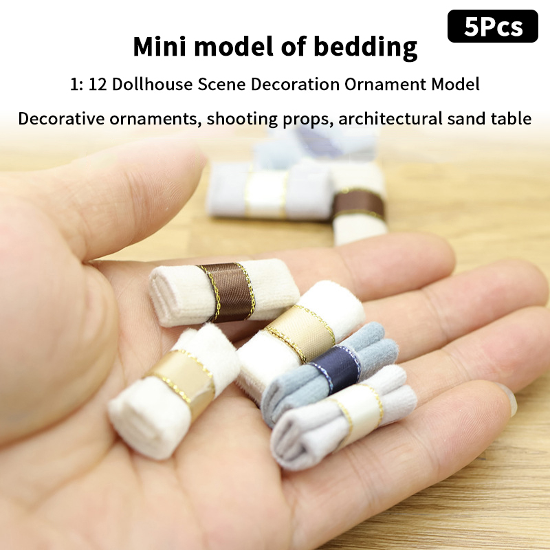 5Pcs 1/12 Dollhouse Mini Quilt - Model Kit Toy のレビューと価格